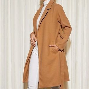 Belted Overcoat SHEIN